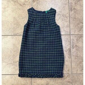 United Colors of Benetton Dress blue green tweed sleeveless